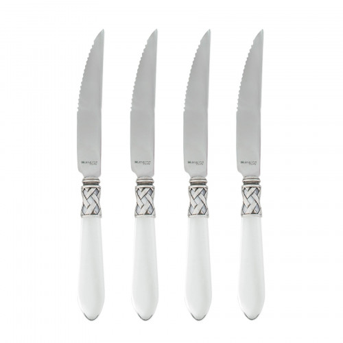 Vietri Aladdin Antique White Set Of Four Steak Knives