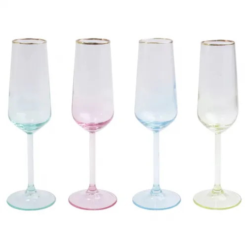 Vietri Contessa Assorted Champagne Glasses - Set of 4