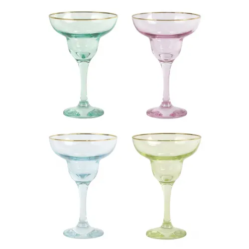 Vietri Rainbow Green Coupe Champagne Glass