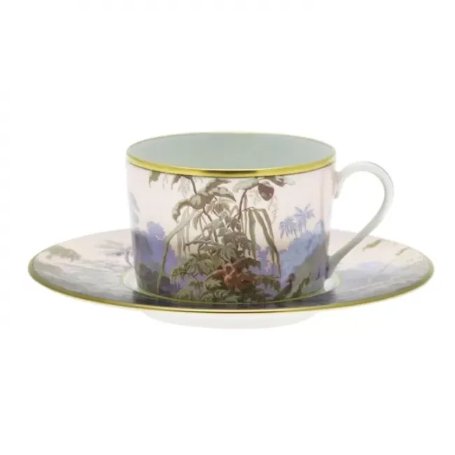 Zuber Le Bresil Mix/Gold Cappuccino Cup & Saucer 16.9 Cm 30 Cl