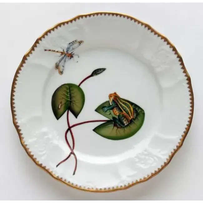 Seascape Waterlily Frog On Lily Pad Salad Plate 7.75 in Rd