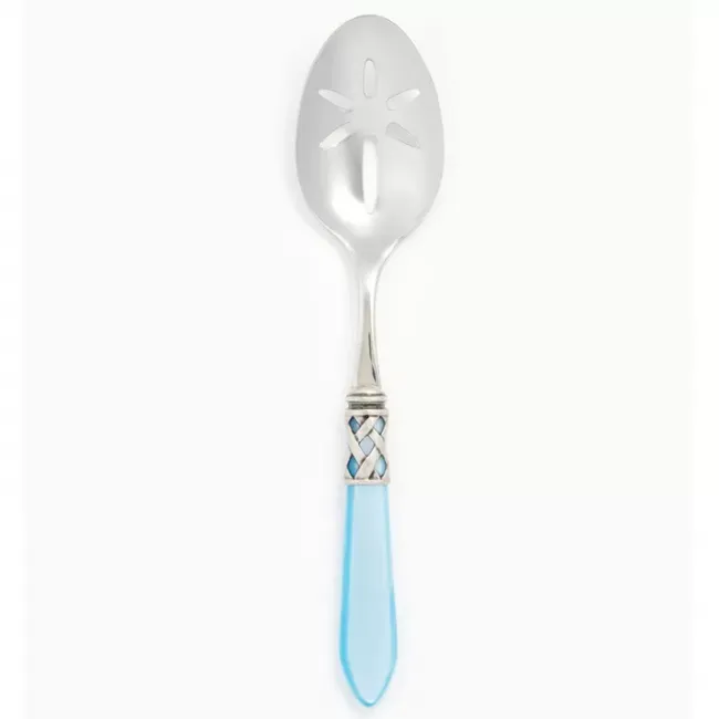 Aladdin Antique Light Blue Slotted Serving Spoon 9.5"L
