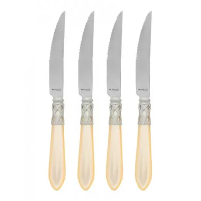 Aladdin Antique Ivory Steak Knives - Set of 4 9"L