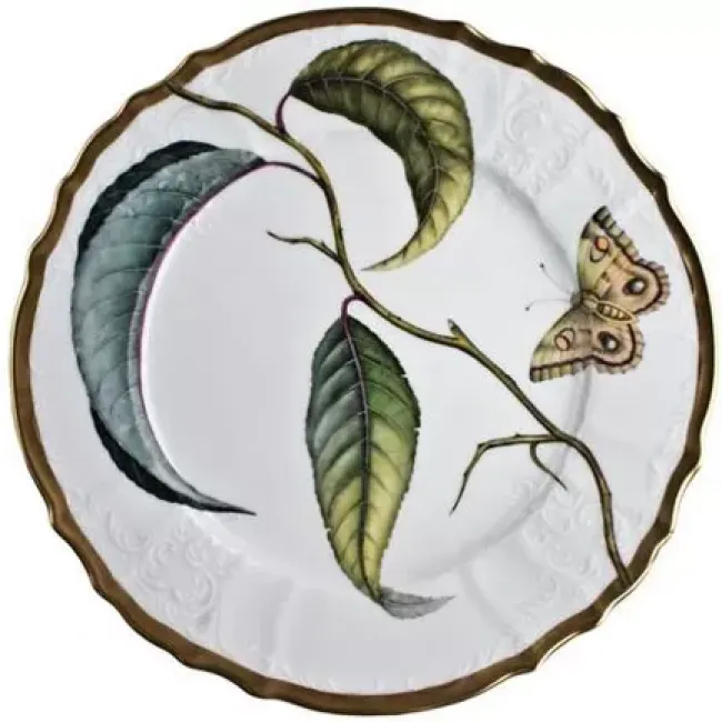Antique Forest Leaves Dinner Plate 10.5 in Rd