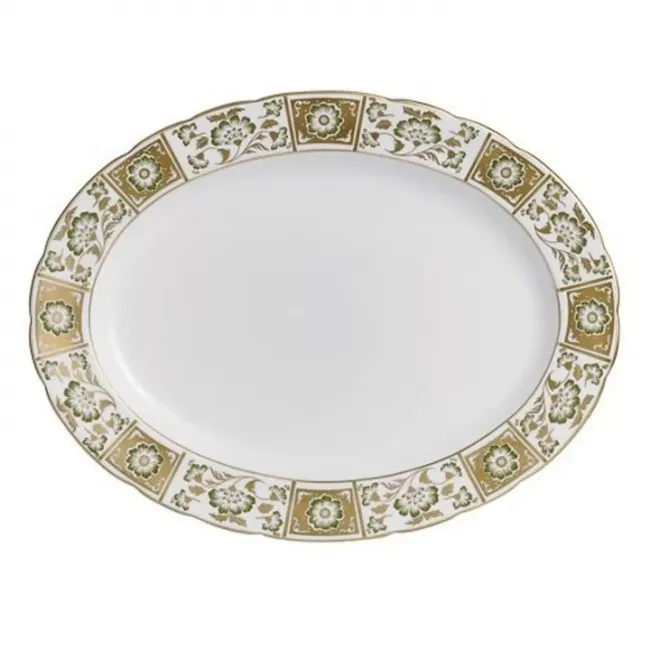 Derby Panel Green Oval Dish L/S (16.4in/41.75cm)