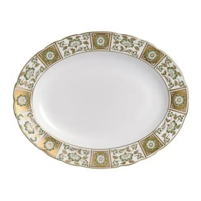 Derby Panel Green Oval Dish S/S (13.5in/34.5cm)