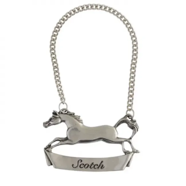 Equestrian Pewter Galloping Steed Scotch Tag