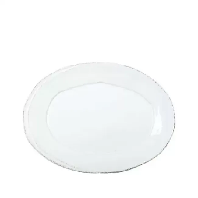 Lastra White Small Oval Platter 13.5"L, 10"W