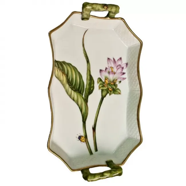 Studio Collection Pink Thistle Tray With Handles 9.75 in Long 6.25 in Wide