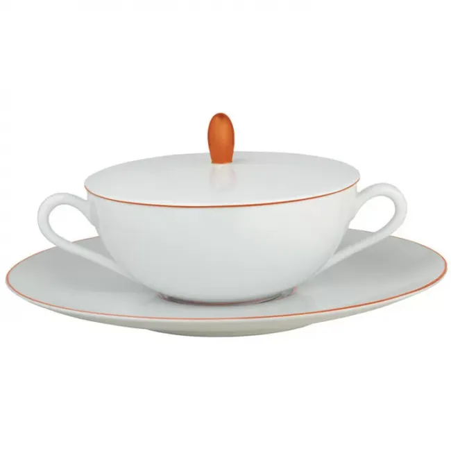 Monceau Orange Abricot Cover For Cream Soup Cup Round 4.7 in.