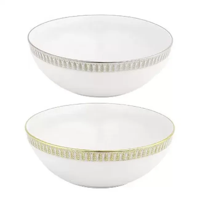 Plumes White/Gold Individual Salad Bowl 16 Cm 40 Cl