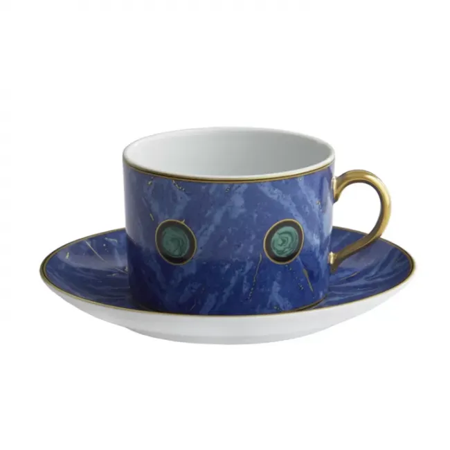 Tony Duquette Blue Lapis Tea Cup & Saucer 3.25"