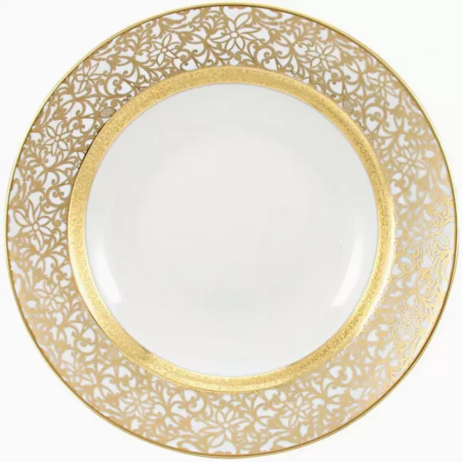 Tolede Gold/White Deep Chop Plate Round 11.61415 in.