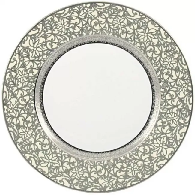 Tolede Ivory/Platinum Buffet Plate Round 12.2 in.