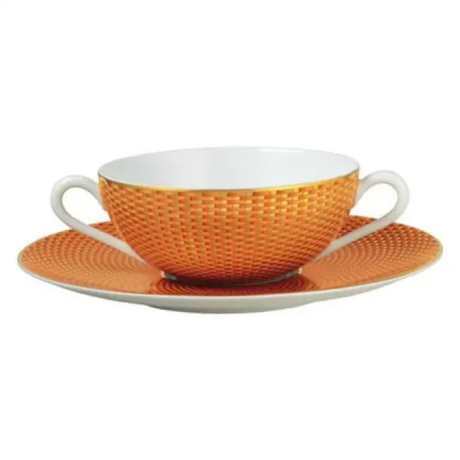 Tresor Orange Cream Soup Cup motive No1 Round 4.64566 in.