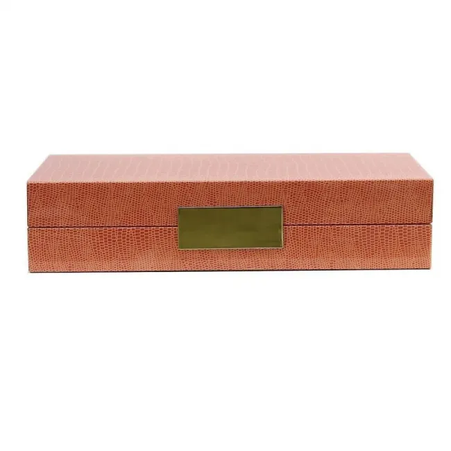 4 x 9 in Orange Croc Gold Small Storage Box