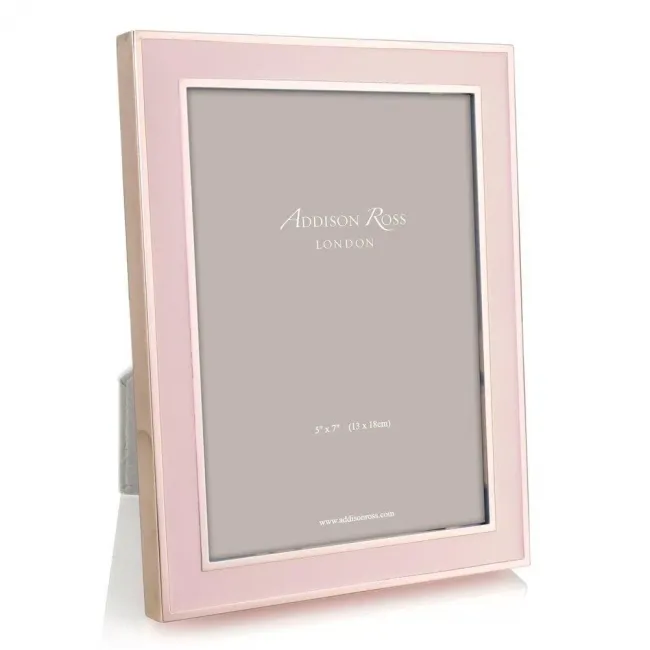 Blush Pink Enamel and Rose Gold Picture Frame 5 x 7 in
