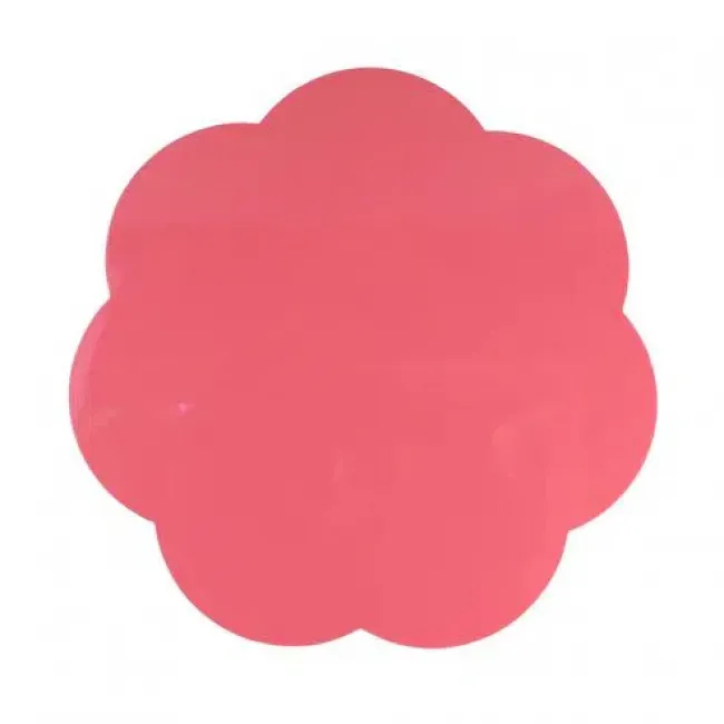 Watermelon Pink Large Scallop Lacquer Placemats, Set Of 4
