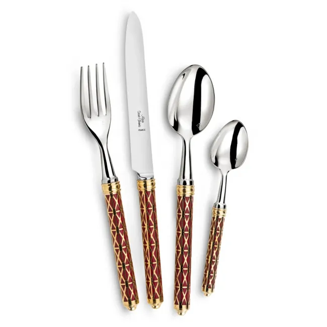 Louxor Gold/Red Silverplated Cake Fork