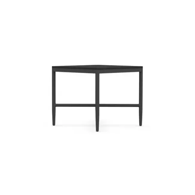 Corsica Outdoor Side Table Matte Charcoal Aluminum & Honed Absolute Black Granite