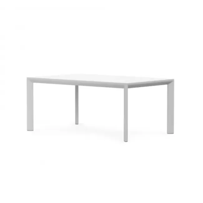 Porto Outdoor rectangular Dining Table Matte White Aluminum & N/A