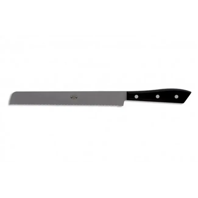 Black Lucite Compendio Bread Knife Grey Blade
