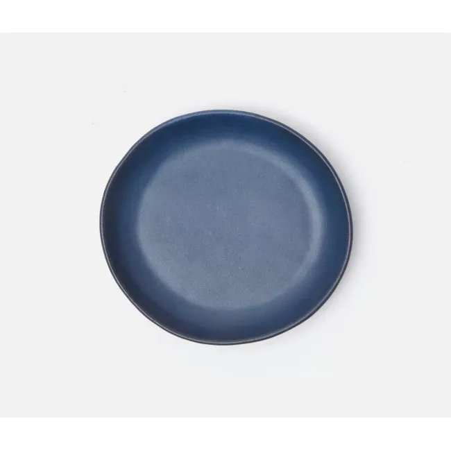Marcus Matte Navy Bread/Cupcake Plate Stoneware, Pack of 4 (Footed Ring)