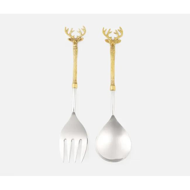 Dash Polished Silver/Gold 2-Piece Serving Set Stainless Steel Boxed