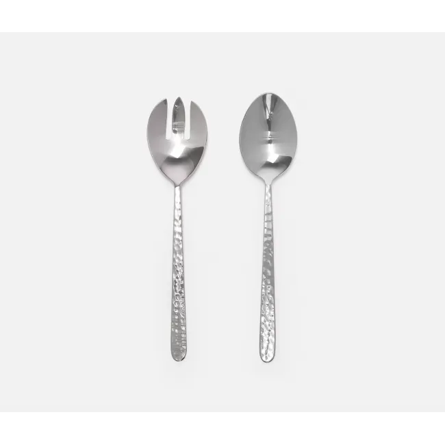 Zora Polished Silver 2-Pc Serving Set (Serving Spoon, Serving Fork)