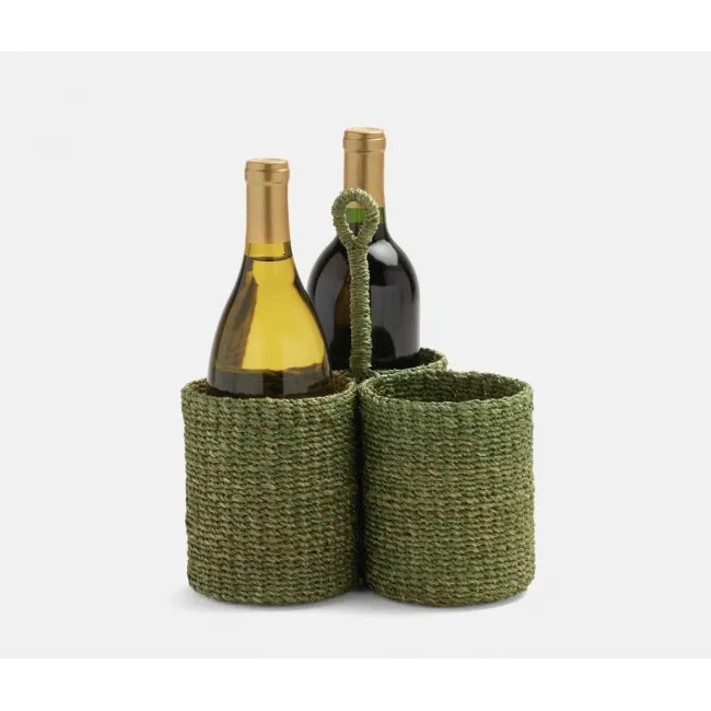 Voru Green Wine Bottle Holder Abaca Fiber
