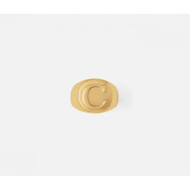 Clark Gold Napkin Ring Letter C