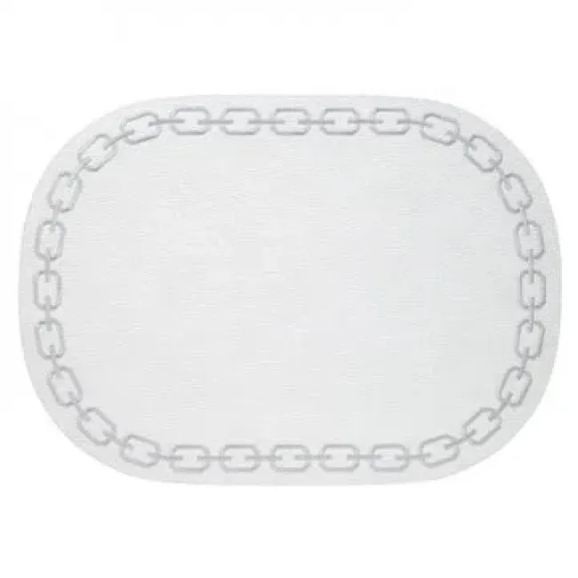 Chains White Silver Oval Placemats, Set of 4