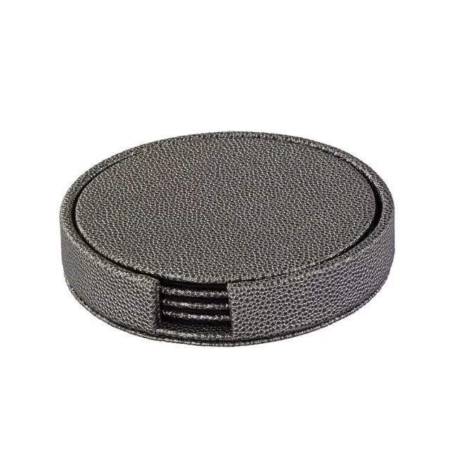 Skate Charcoal Round Boxed Coasters, Set of Four