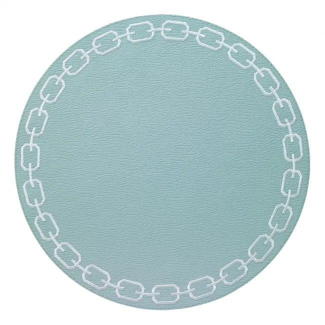 Chains Celadon White 15" Rd Placemats, Set of 4