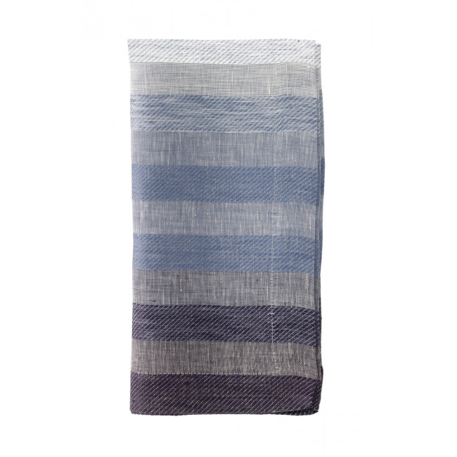 Bodrum Gradient Stripe Navy Linen Table Linens | Gracious Style