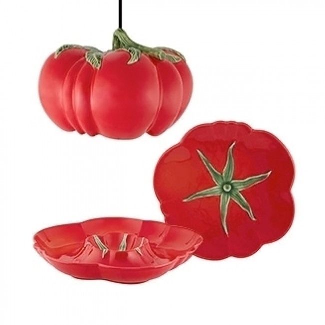 Bordallo Pinheiro #39;Tomate#39; butter-dish - Red