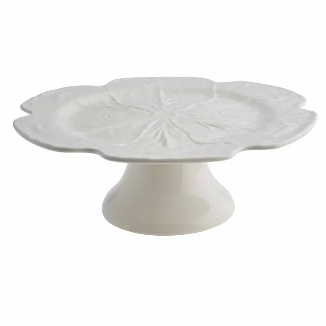 Bordallo Pinheiro Cabbage Beige Cake Stand 12" Gracious Style