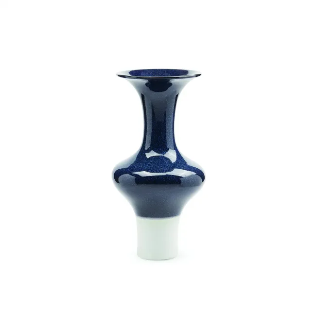 Flare Vase Deep Blue and White