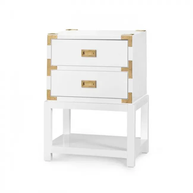Tansu 2-Drawer Side Table Gloss White