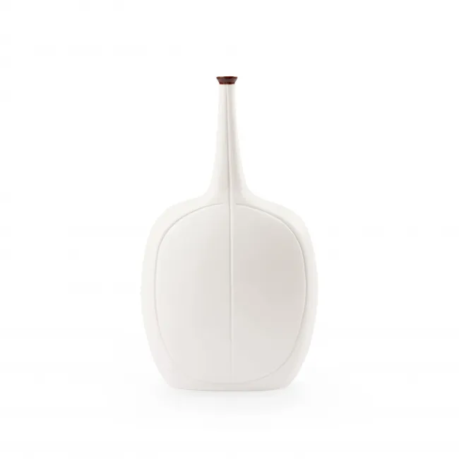 Vence Tall Vase Blanc de Chine and Dark Amber