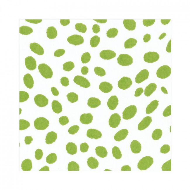 Spots Paper Linen Luncheon Napkins Green, 15 Per Pack