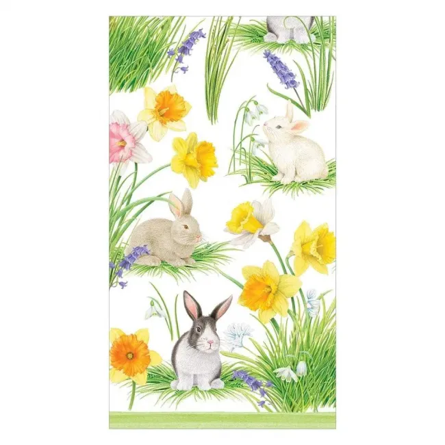Bunnies And Daffodils Guest Towel/Buffet Napkins, 15 per Pack