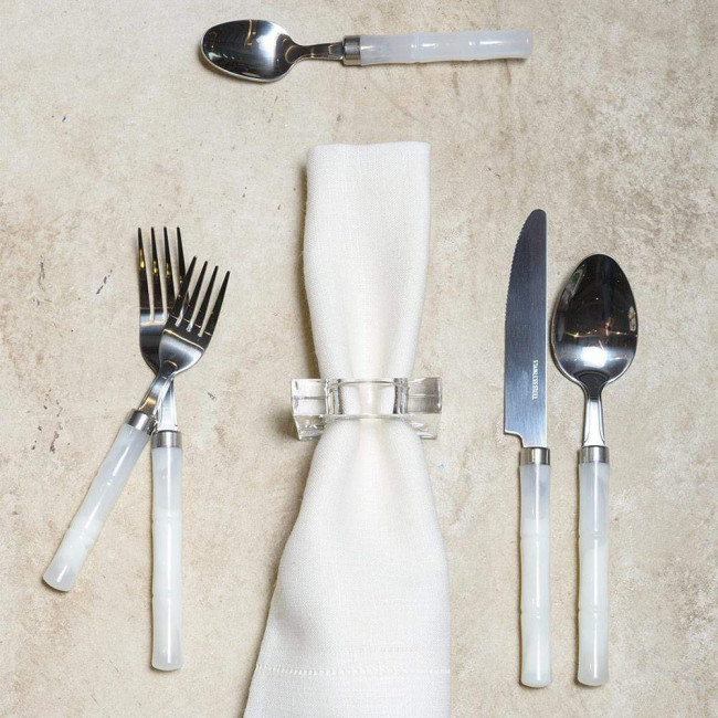 Flatware Set - Cutlery White Napkin Set