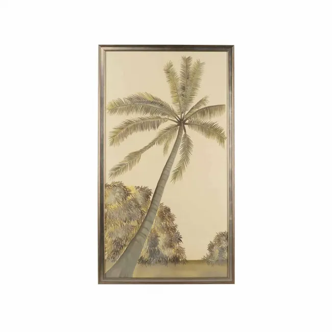 Island Palm I Watercolor On Silk