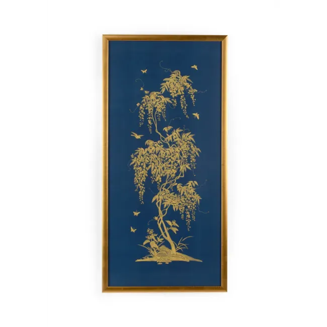 Gold Flowering Tree On Blue A