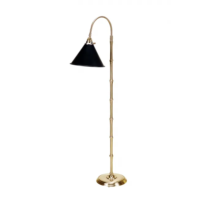 Pearson Lamp - Bamboo Brass - Black Shade