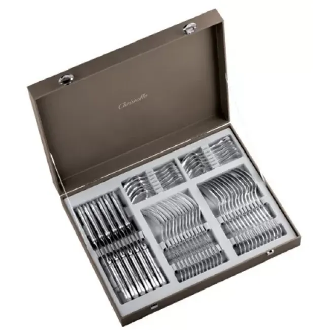 Aria Silverplated 48 Pieces Set for 12 in Chest (12x: Dinner Fork, Dinner Knife, Tablespoon, After Dinner Teaspoon)
