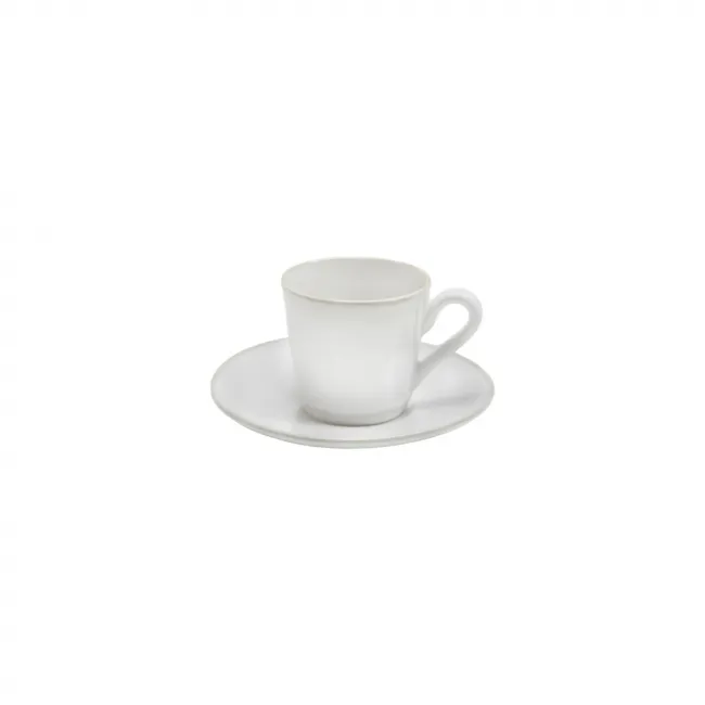 Beja White & Cream Coffee Cup & Saucer 3.5'' X 2.5'' H2.25'' | 3 Oz. D5''