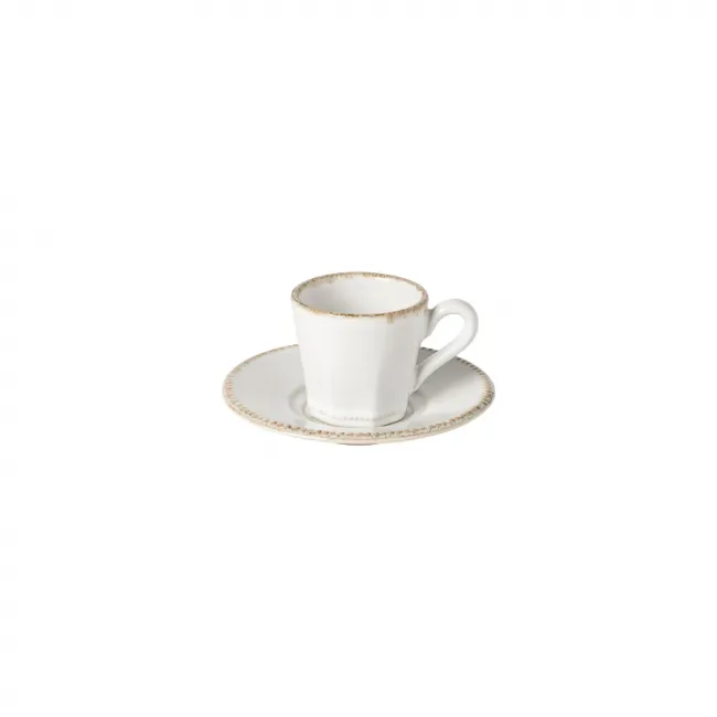 Luzia Cloud White Coffee Cup & Saucer 3.5'' X 2.5'' H2.25'' | 5 Oz. D5''