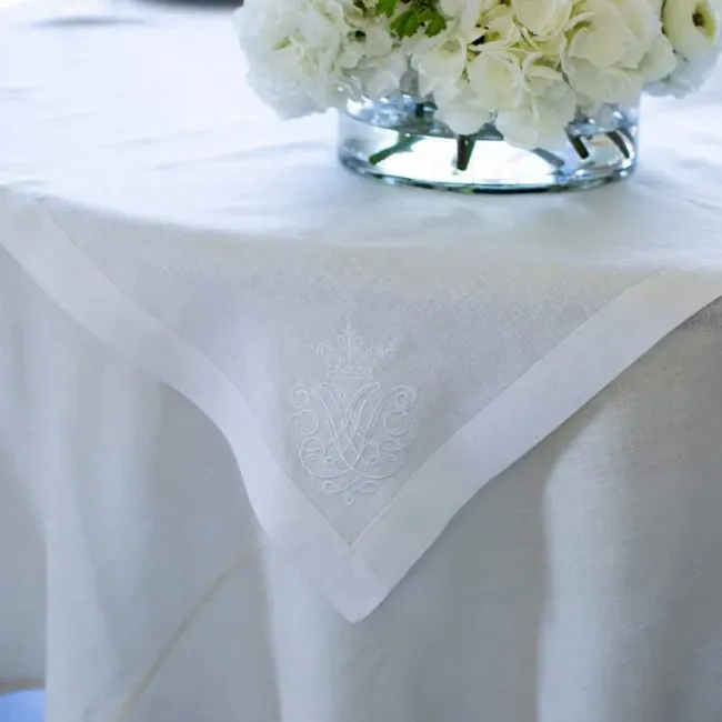 Crest White 54" x 54" Square Tablecloth
